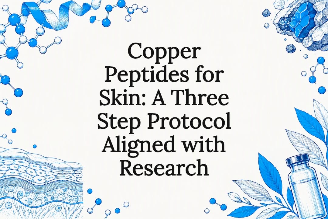 Copper peptide skincare title card illustration