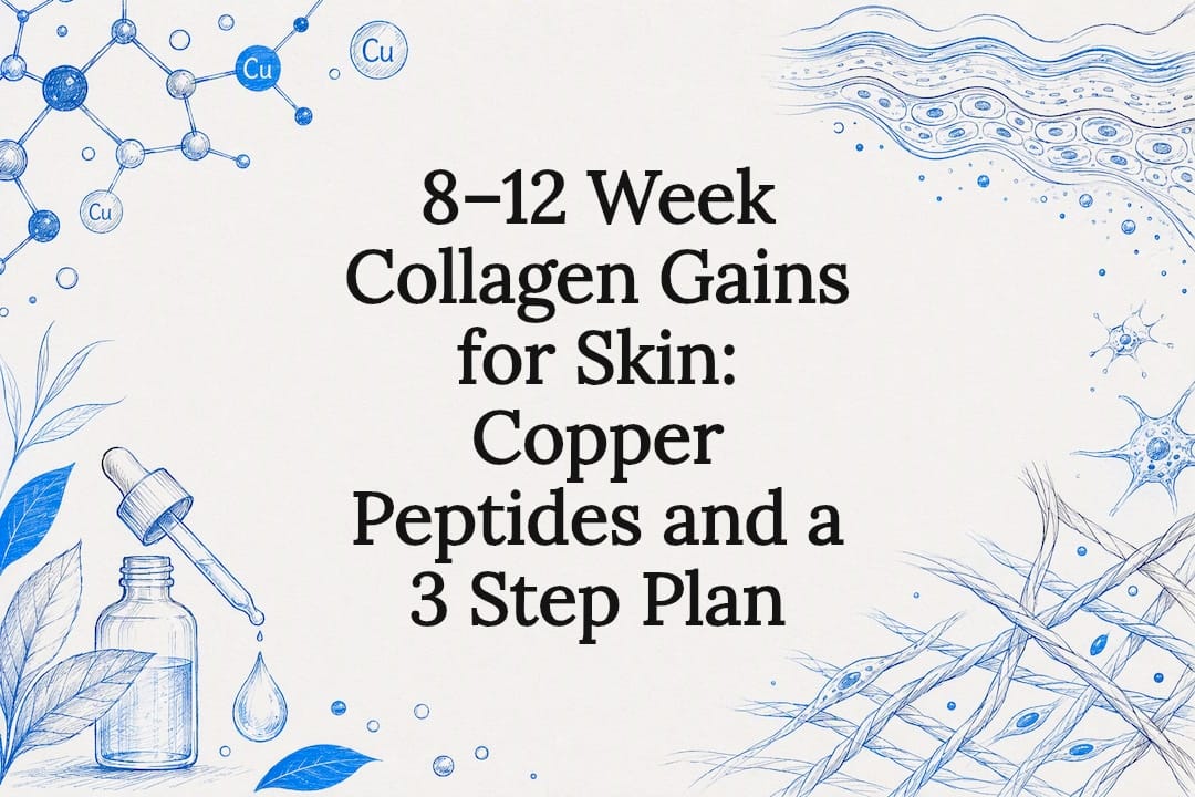 Copper peptide skincare title card illustration