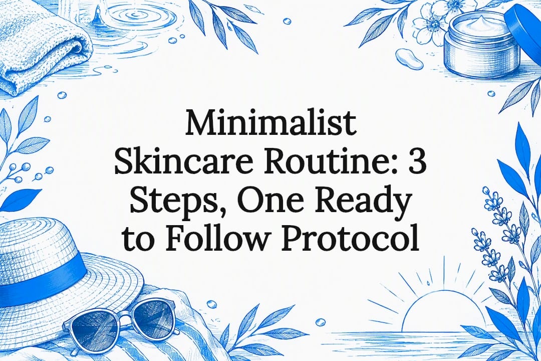 Skincare routine title card illustration